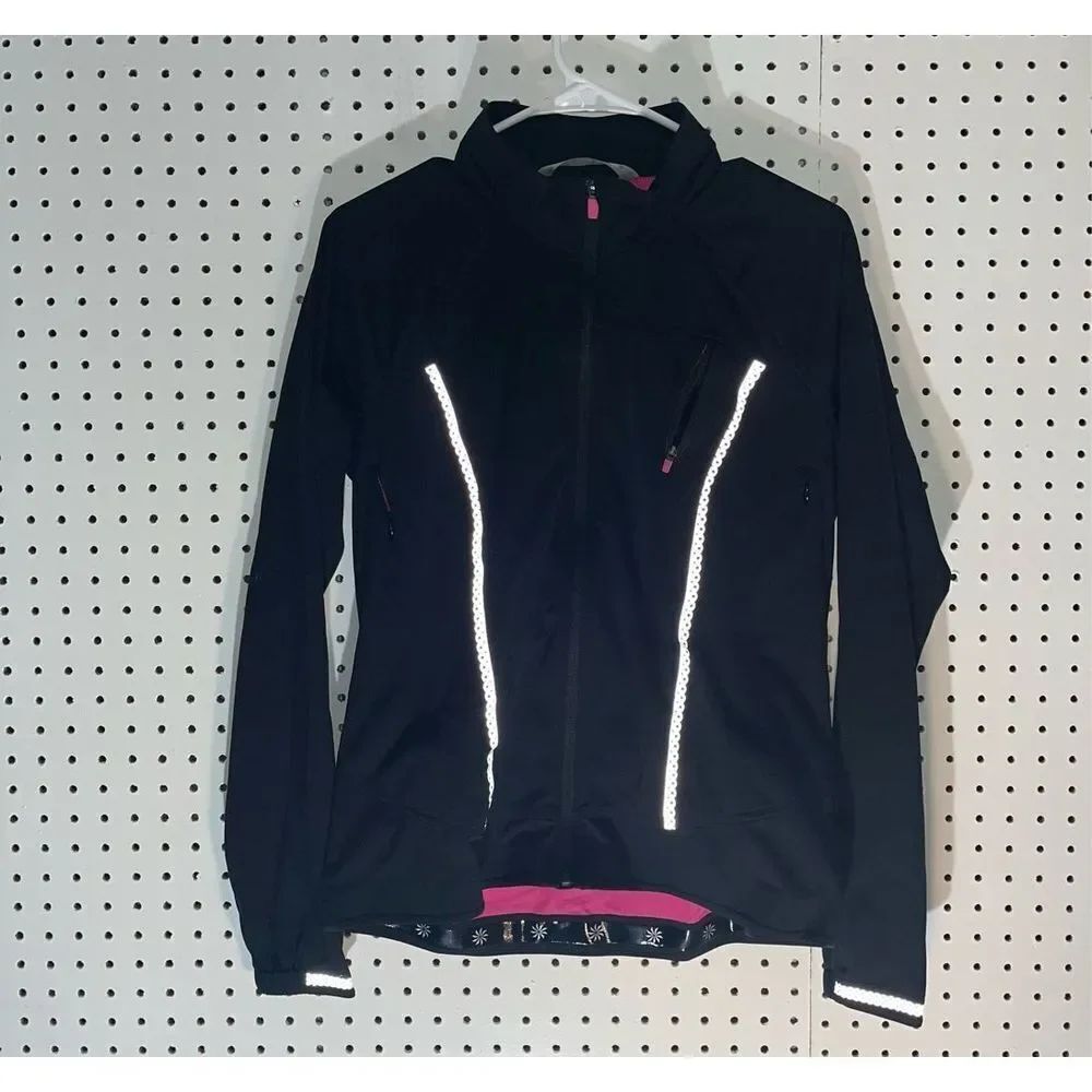 Athleta Queen Of The Mountain Running Jacket Black Reflective Zip Lightweight